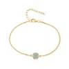 Auree Jewellery Women's Gold / Green Aurora Aqua Chalcedony & Gold Vermeil Bracelet