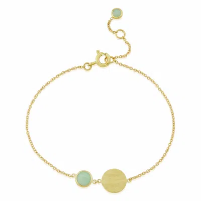 Auree Jewellery Women's Gold / Green Bali 9ct Gold May Birthstone Bracelet Chrysoprase