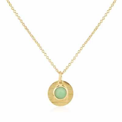 Auree Jewellery Women's Gold / Green Bali 9ct Gold May Birthstone Necklace Chrysoprase