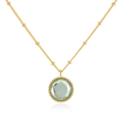 Auree Jewellery Women's Gold / Green Barcelona August Birthstone Necklace Green Amethyst