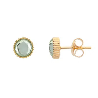 Auree Jewellery Women's Gold / Green Barcelona August Birthstone Stud Earrings - Gold, Green In Multi