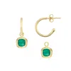 Auree Jewellery Women's Gold / Green California Cushion Green Onyx & Gold Interchangeable Hoop Earrings