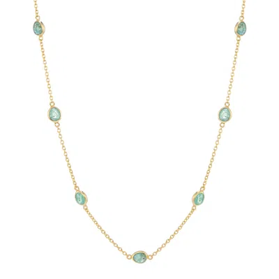 Auree Jewellery Women's Gold / Green Hampton Multi Emerald & Gold Vermeil Necklace