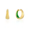 Auree Jewellery Women's Gold / Green Havana Apple Green Enamel & Gold Huggie Hoop Earrings