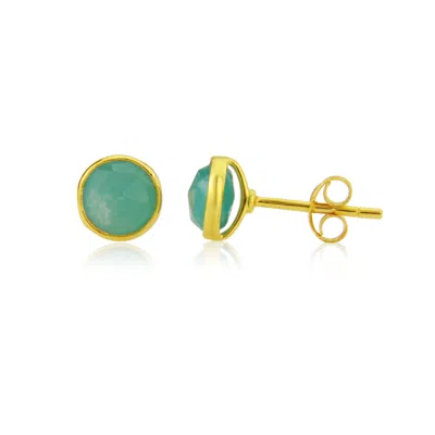Auree Jewellery Women's Gold / Green Savanne Gold Vermeil & Amazonite Stud Earrings