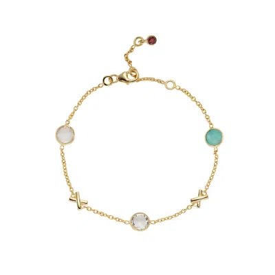 Auree Jewellery Women's Gold Miramar Love Gemstone Bracelet
