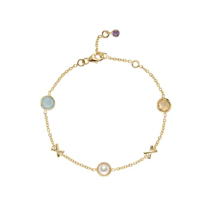 Auree Jewellery Women's Gold Miramar Strength & Courage Gemstone Bracelet