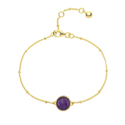 Auree Jewellery Women's Gold / Pink Barcelona February Birthstone Bracelet - Gold, Pink & Purple In Multi