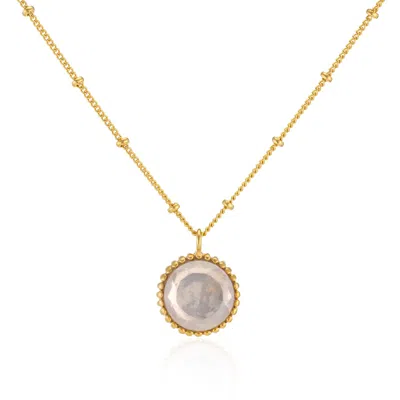 Auree Jewellery Women's Gold / Pink Barcelona October Birthstone Necklace Rose Quartz In Multi