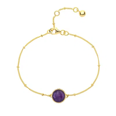 Auree Jewellery Women's Gold / Pink / Purple Barcelona February Birthstone Bracelet - Gold, Pink & Purple