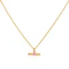 Auree Jewellery Women's Gold / Pink / Purple Havana Gold & Flamingo Pink Enamel T-bar Necklace