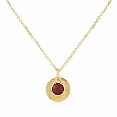 Auree Jewellery Women's Gold / Red Bali 9ct Gold January Birthstone Necklace Garnet