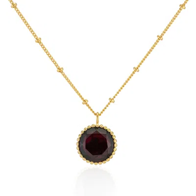 Auree Jewellery Women's Gold / Red Barcelona January Birthstone Necklace Garnet
