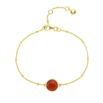Auree Jewellery Women's Gold / Red Barcelona July Birthstone Bracelet - Gold, Red In Multi