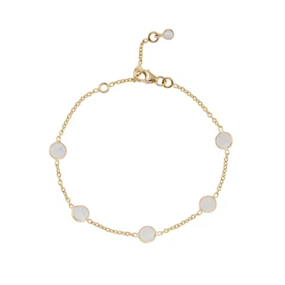 Auree Jewellery Women's Gold / White Antibes Moonstone & Gold Vermeil Bracelet In Multi