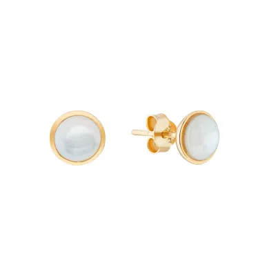 Auree Jewellery Women's Gold / White Aurora Mother Of Pearl & Gold Vermeil Stud Earrings