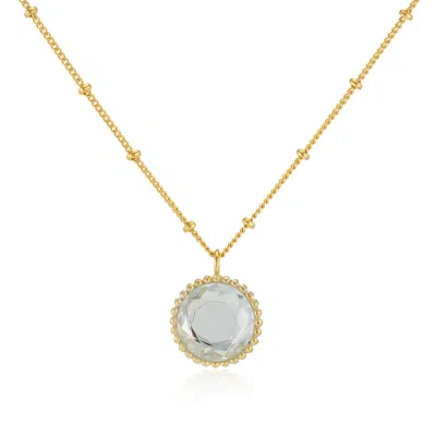 Auree Jewellery Women's Gold / White Barcelona April Birthstone Gold Necklace Crystal