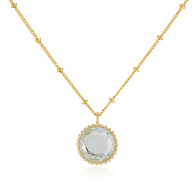 Auree Jewellery Women's Gold / White Barcelona April Birthstone Gold Necklace Crystal In Multi