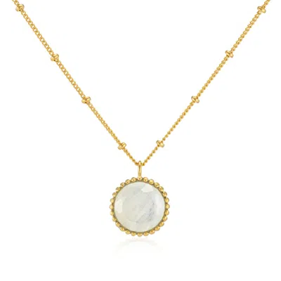 Auree Jewellery Women's Gold / White Barcelona June Birthstone Necklace Moonstone In Multi
