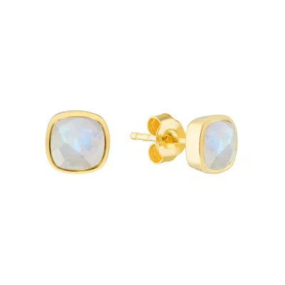 Auree Jewellery Women's Gold / White Brooklyn Moonstone & Gold Vermeil Stud Earrings In Multi