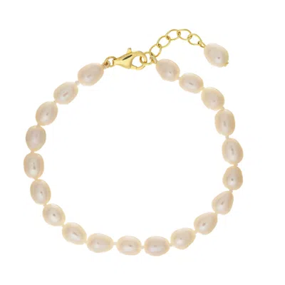 Auree Jewellery Women's Gold / White Gloucester White Freshwater Pearl & Gold Vermeil Bracelet