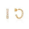 Auree Jewellery Women's Gold / White Ortigia Moonstone & Gold Vermeil Half Hoop Earrings In Multi