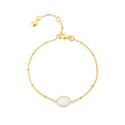 Auree Jewellery Women's Gold / White Pollara Moonstone & Gold Vermeil Beaded Bracelet In Gold/white