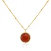 Auree Jewellery Women's Gold / Yellow Barcelona July Birthstone Necklace Carnelian In Gold