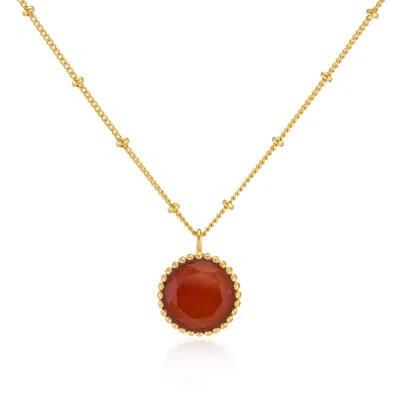Auree Jewellery Women's Gold / Yellow Barcelona July Birthstone Necklace Carnelian