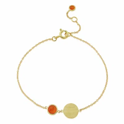 Auree Jewellery Women's Gold / Yellow / Orange Bali 9ct Gold July Birthstone Bracelet Carnelian