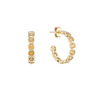 Auree Jewellery Women's Gold / Yellow / Orange Ortigia Citrine & Gold Vermeil Hoop Earrings