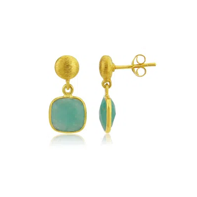 Auree Jewellery Women's Green / Blue / Gold Iseo Amazonite & Gold Vermeil Earrings