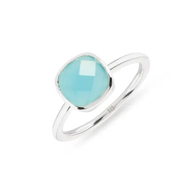 Auree Jewellery Women's Green / Blue / Silver Brooklyn Aqua Chalcedony Sterling Silver Ring In Multi