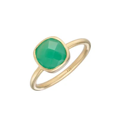 Auree Jewellery Women's Green Brooklyn Chrysoprase Gold Vermeil Ring