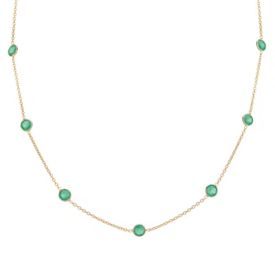 Auree Jewellery Women's Green / Gold Antibes Chrysoprase & Gold Vermeil Necklace