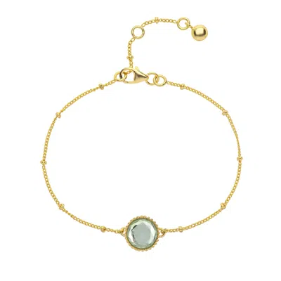 Auree Jewellery Women's Green / Gold Barcelona August Green Amethyst Birthstone Bracelet