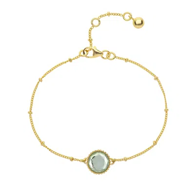 Auree Jewellery Women's Green / Gold Barcelona August Green Amethyst Birthstone Bracelet In Multi