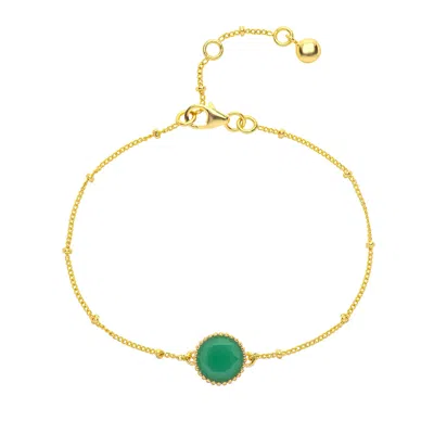 Auree Jewellery Women's Green / Gold Barcelona May Birthstone Bracelet - Chrysoprase In Multi