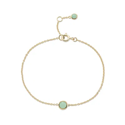 Auree Jewellery Women's Green / Gold Bilbao Birthstone Gold Vermeil Bracelet In Multi