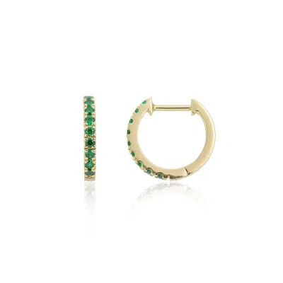 Auree Jewellery Women's Green / Gold Dovehouse Gold Vermeil & Green Zirconia Hoop Earrings