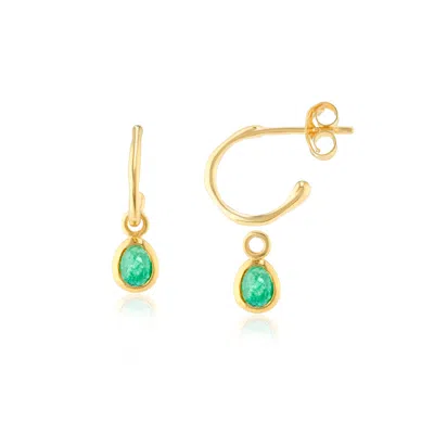 Auree Jewellery Women's Green Hampton Emerald & Gold Vermeil Gemstone Earrings
