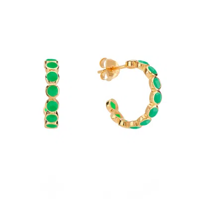 Auree Jewellery Women's Green Ortigia Chrysoprase Hoop Earrings