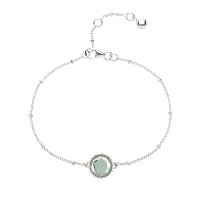 Auree Jewellery Women's Green / Silver Barcelona Silver August Birthstone Bracelet Green Amethyst In White
