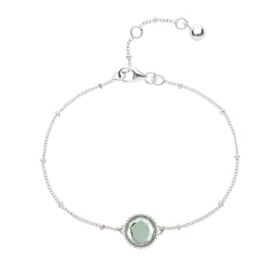 Auree Jewellery Women's Green / Silver Barcelona Silver August Birthstone Bracelet Green Amethyst In Multi