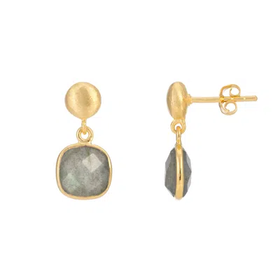 Auree Jewellery Women's Grey / Gold Iseo Gold Vermeil Labradorite Drop Earrings In Multi