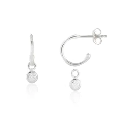 Auree Jewellery Women's Hampton Moissanite & Silver Interchangeable Gemstone Earrings