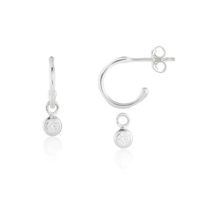 Auree Jewellery Women's Hampton Moissanite & Silver Interchangeable Gemstone Earrings In Metallic