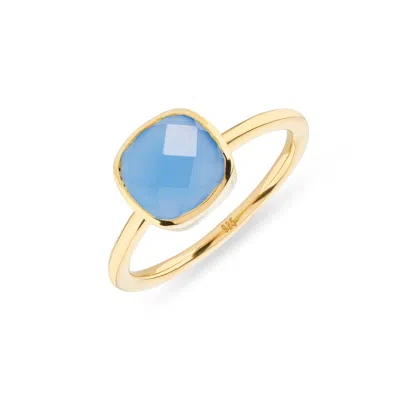Auree Jewellery Women's Mondello Blue Chalcedony Gold Vermeil Ring