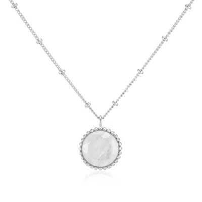 Auree Jewellery Women's Neutrals Barcelona Silver June Birthstone Necklace Moonstone In Gray