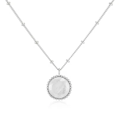Auree Jewellery Women's Neutrals Barcelona Silver June Birthstone Necklace Moonstone In White